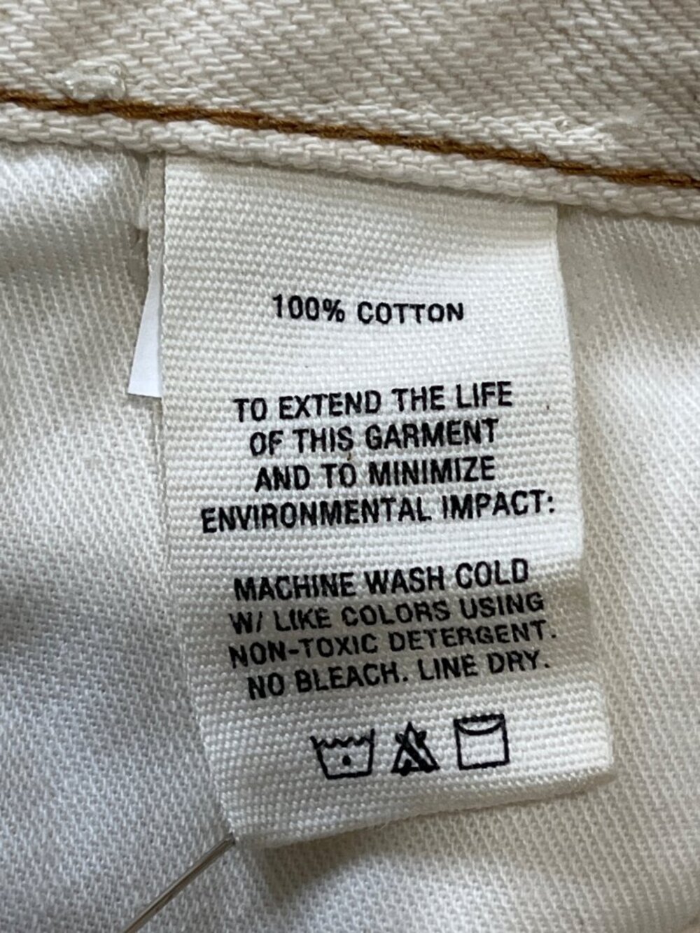 Alex Mill Womens Size 29x30 Bev Jeans Relaxed Straight Button-Fly Ecru Cream USA - Picture 10 of 11